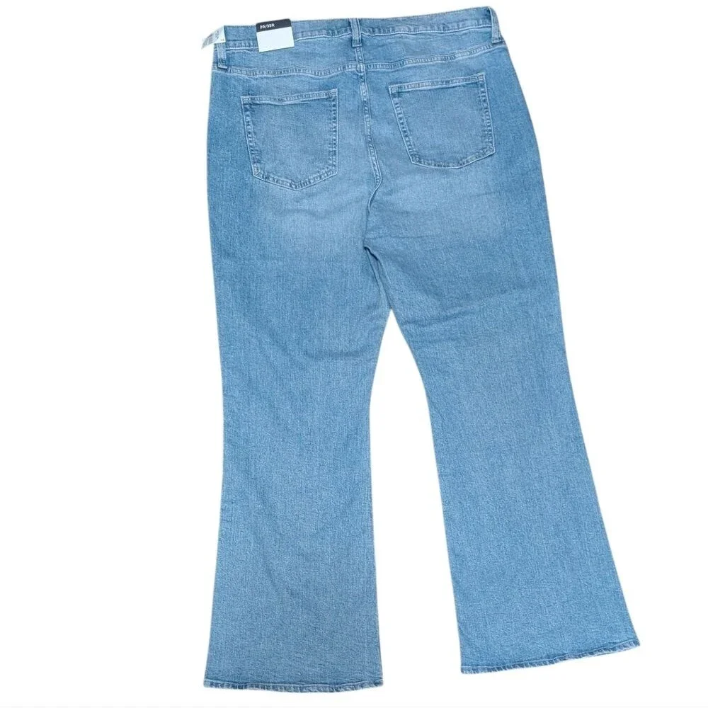 NWT Gap High rise 70's flare medium wash stretch throwback patch pocket size 20